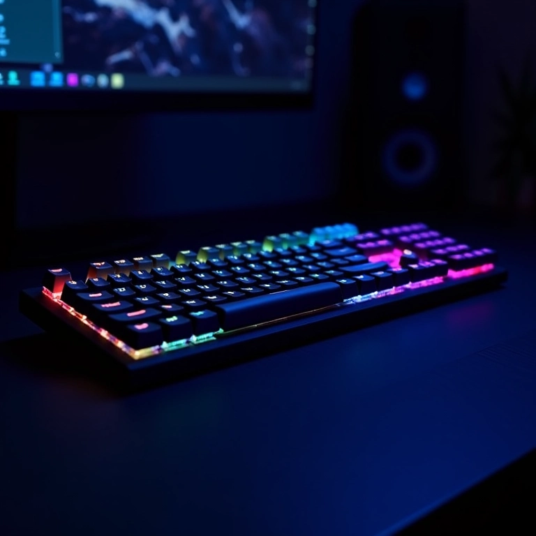 Teclado ABNT2 com iluminação RGB personalizável.