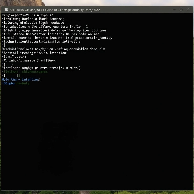 Terminal exibindo os passos para instalar o Oh My Zsh.