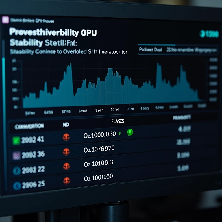 Teste de estabilidade da GPU overclockada com software de benchmark.