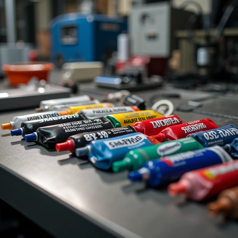 Tubos de pasta térmica de silicone coloridos.