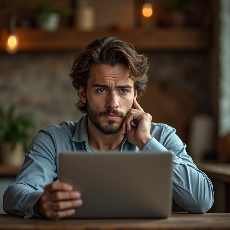 Usuário com muitas janelas de navegador abertas, com expressão de estresse.