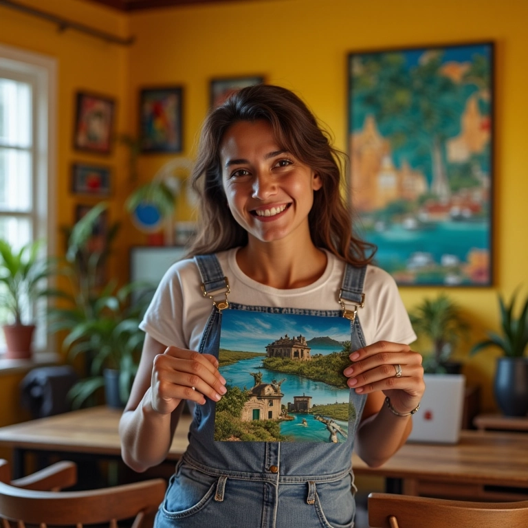 Usuário recuperando fotos importantes com o software PhotoRec em um ambiente decorado com estilo brasileiro.