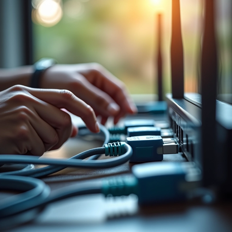 Verificando cabos e conexões da placa de rede.