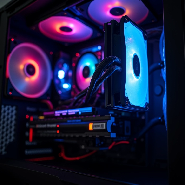 Water Cooler Corsair H100i Elite LCD instalado em um PC gamer.