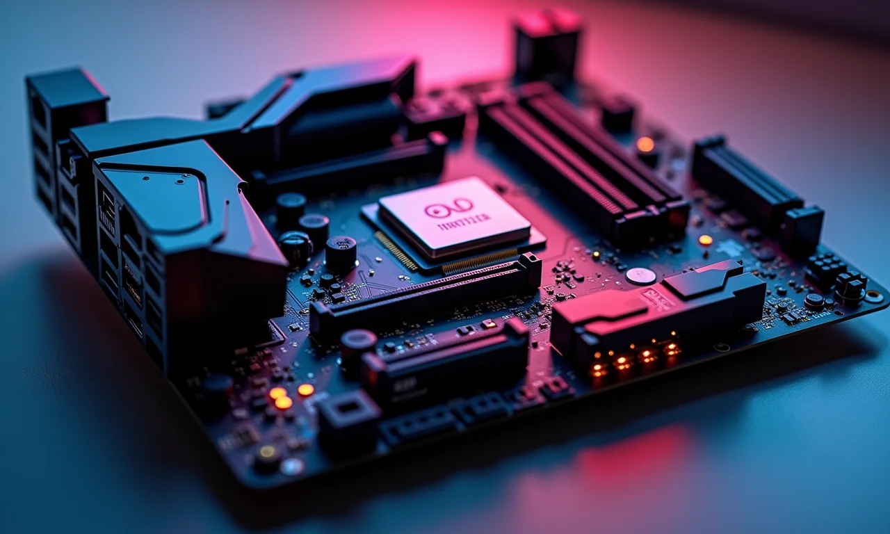 Chipset de áudio em placa-mãe de PC gamer.