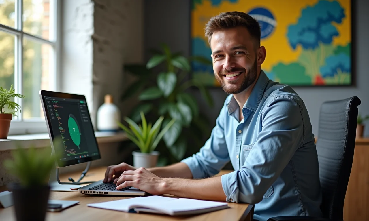 Cientista de dados integrando Scikit-learn com outras bibliotecas Python em escritório moderno.