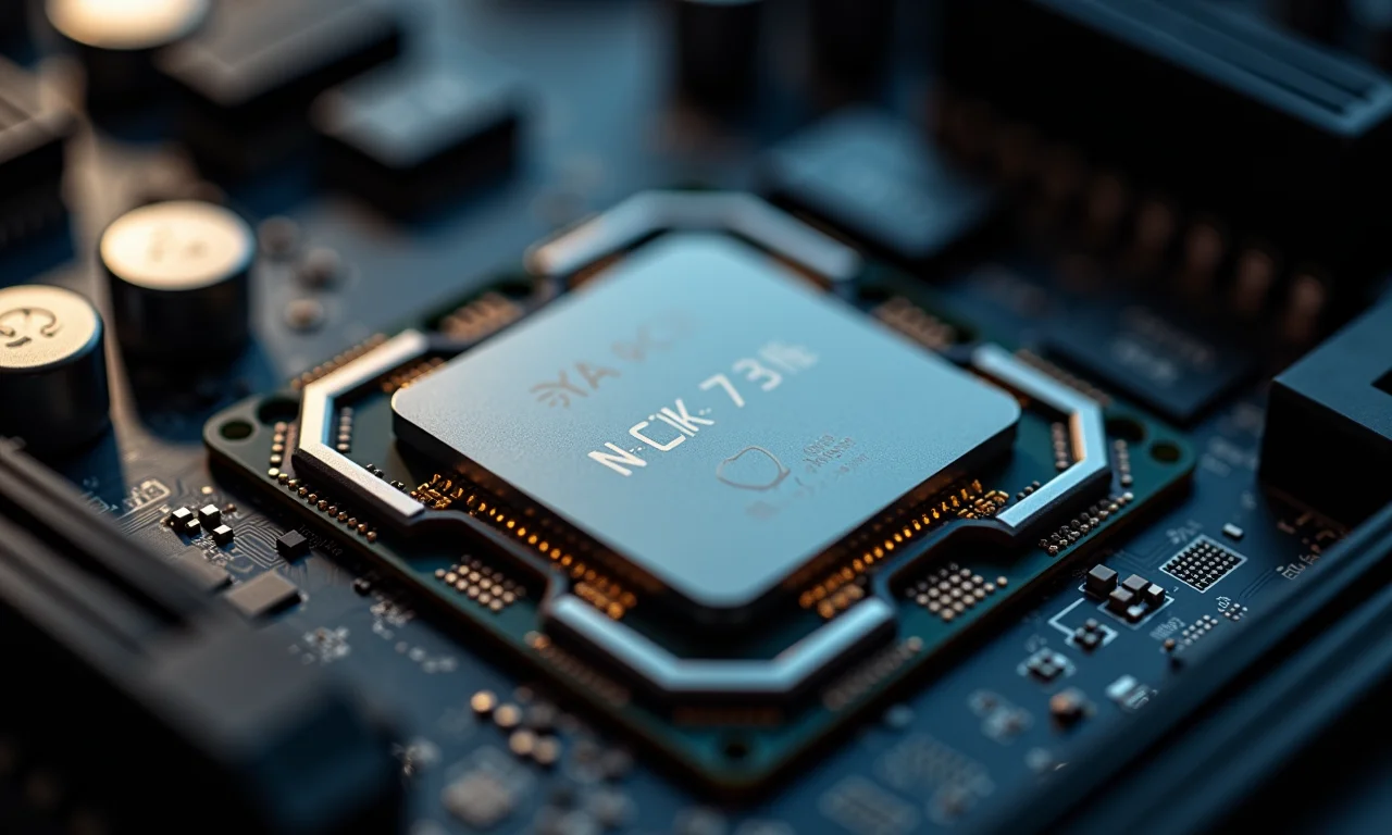 Close-up do socket LGA 1700 de uma placa mãe.