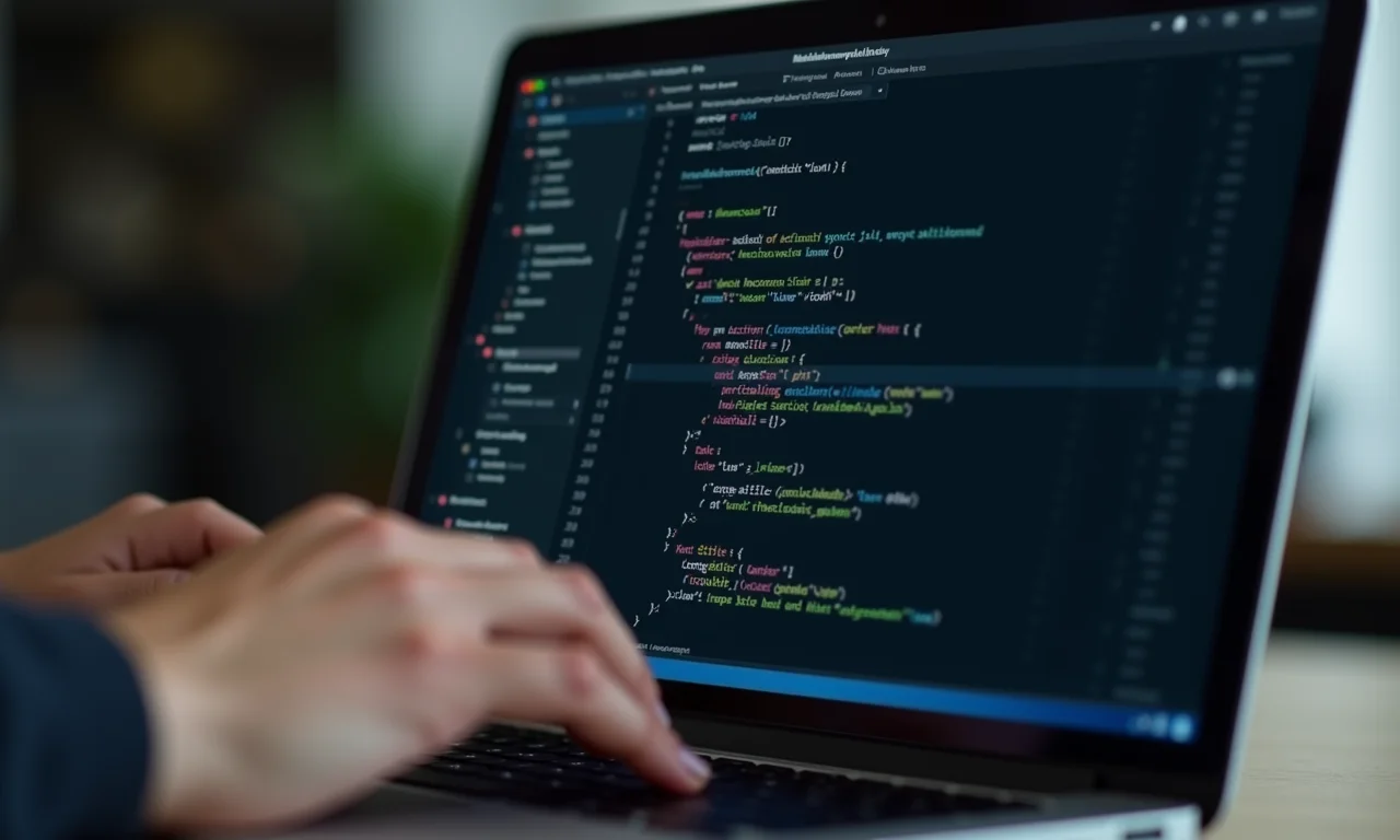 Código aberto do Meilisearch em tela de laptop.