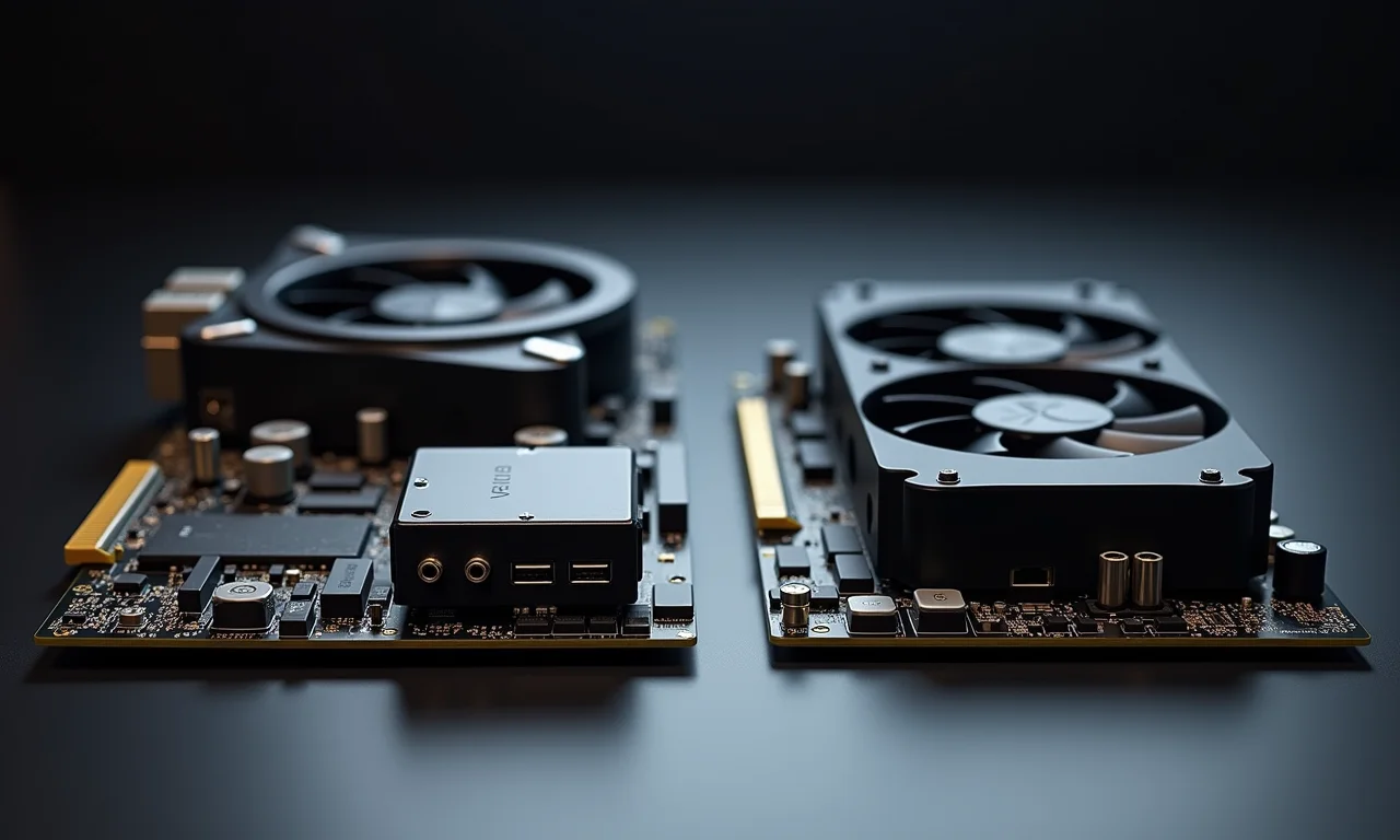 Comparativo visual: chipset integrado vs. placa de som dedicada.