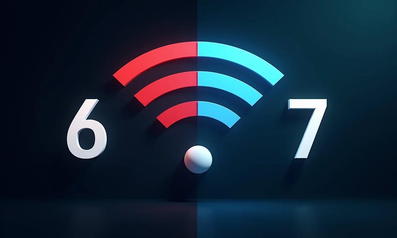 Comparativo visual das velocidades de Wi-Fi 6 e Wi-Fi 7.