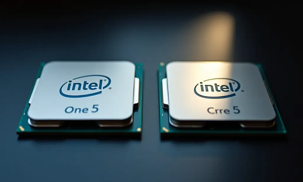 Core i5 14600K vs 13600K Vale o Upgrade Comparativo visual dos processadores Core i5 14600K e 13600K em ambiente de estúdio.