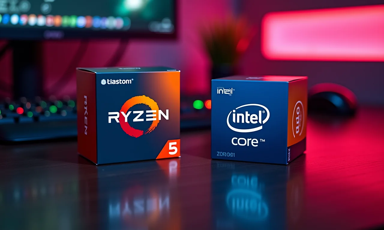 Comparativo visual entre Ryzen 5 7600X e Intel Core i5.