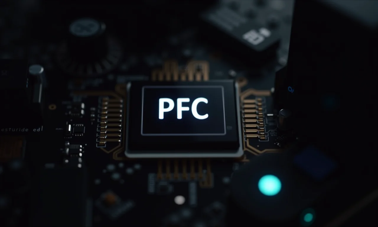 Componente PFC Ativo em uma fonte de alimentação de PC.