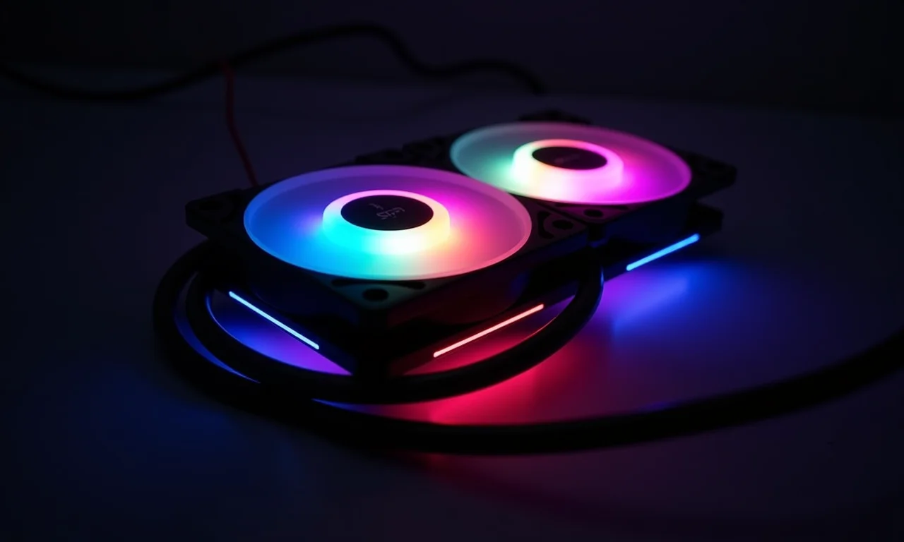 Controladora de fan com design e iluminação RGB.