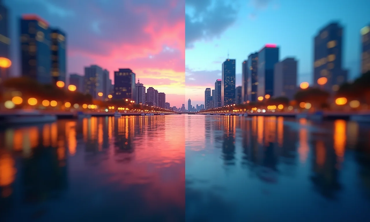 Demonstração da tecnologia Variable Rate Shading (VRS) em paisagem urbana.