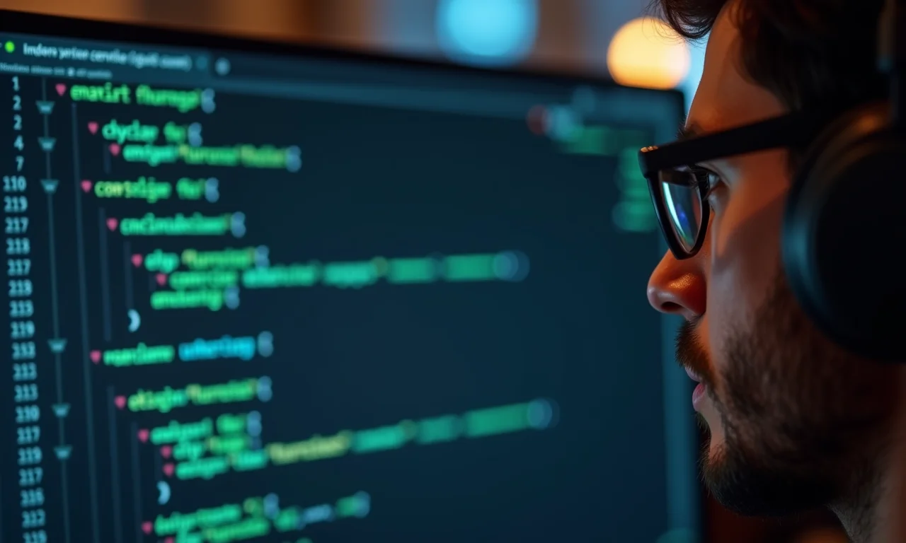 Desenvolvedor analisando histórico de versões do código no GitHub.