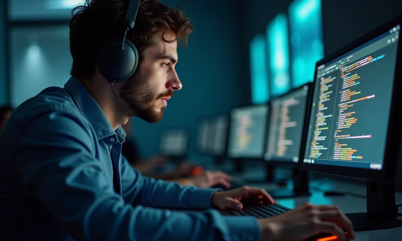 Desenvolvedor experiente respondendo com expertise a novos desafios de codificação.