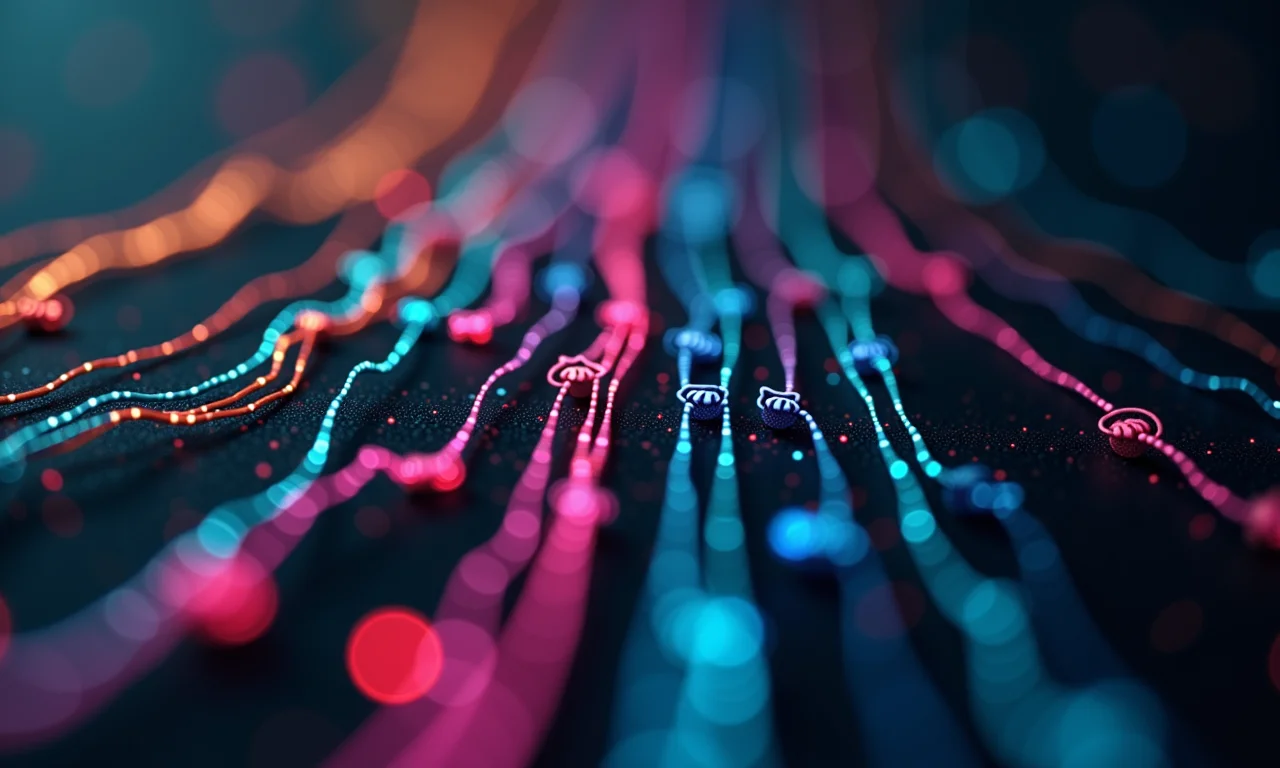 Despachante de Coroutines em Kotlin roteando threads coloridos.