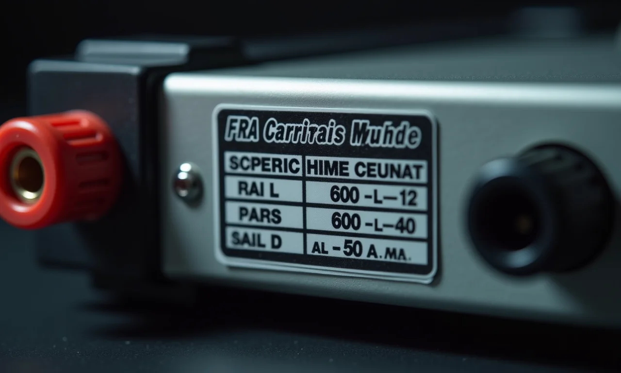 Detalhe da amperagem (A) em diferentes linhas de uma fonte de PC.