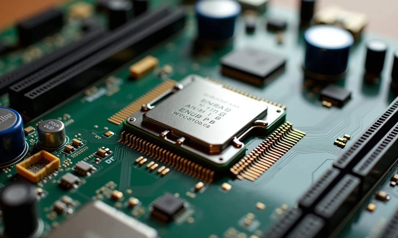 Detalhe de placa-mãe e processador, simbolizando a compatibilidade ideal.