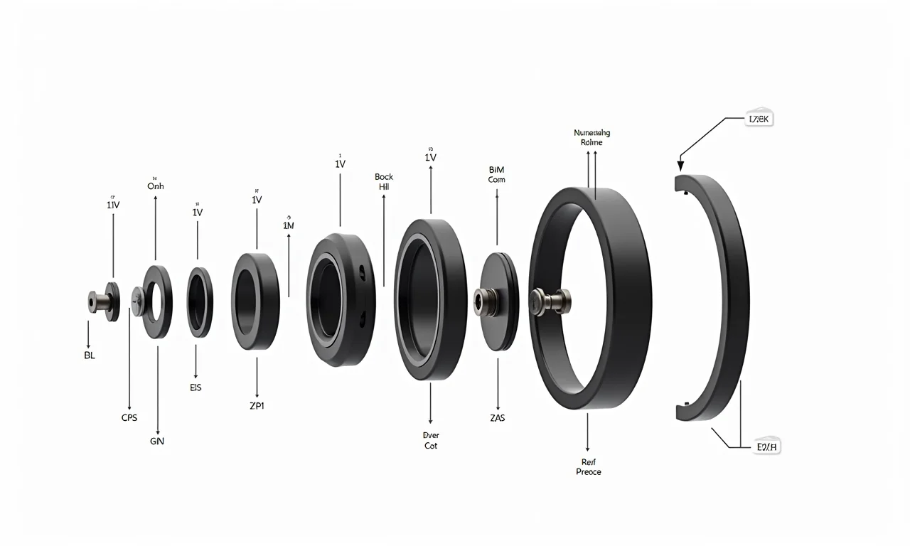 Diagrama explodido dos componentes internos de um headset, com destaque para os drivers.