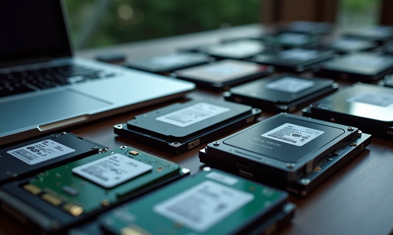 Diferentes tipos de armazenamento: SSD, NVMe, HDD.