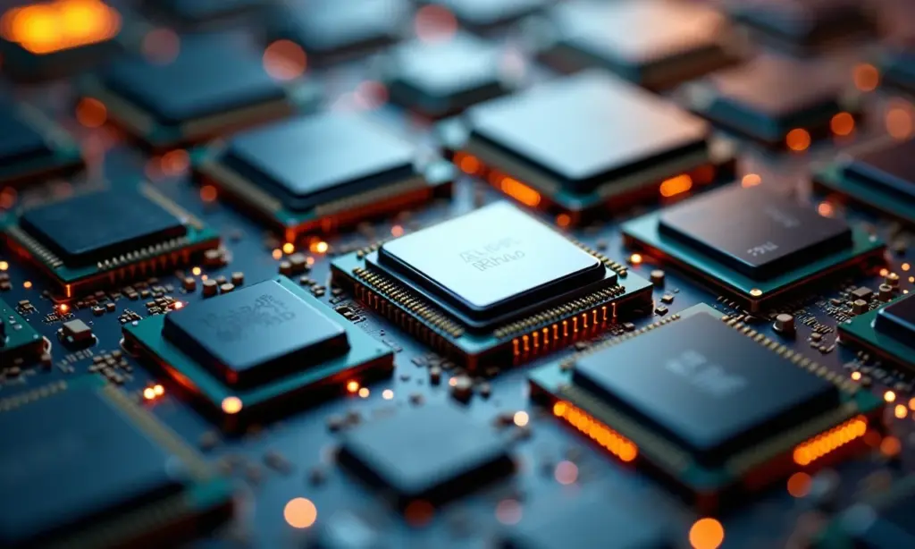 Top 5 Processadores Mais Duráveis e Confiáveis do Mercado Diversos processadores modernos de alta performance dispostos artisticamente.