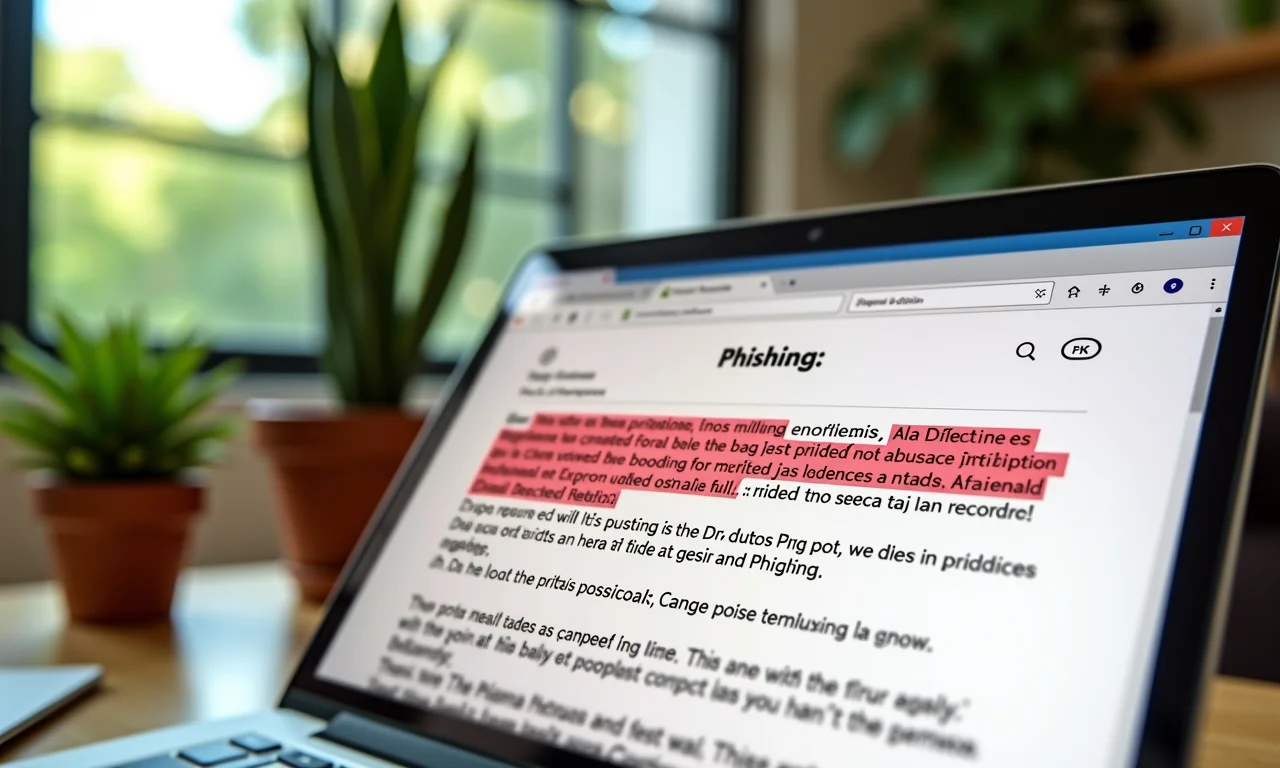 Email de phishing com erros de gramática e ortografia destacados.