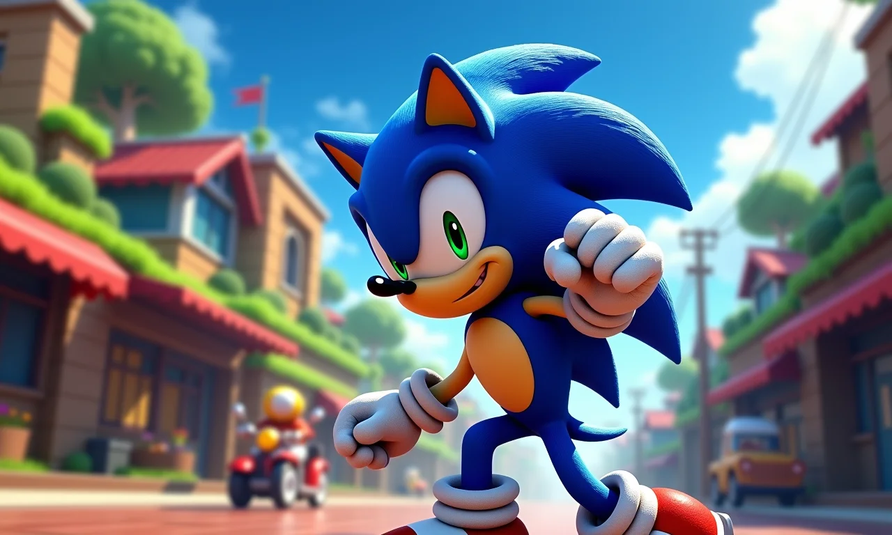 Emulador de Mega Drive rodando Sonic no PC.