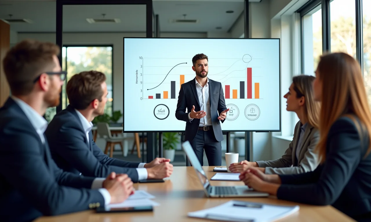 Equipe discutindo tokenização de ativos empresariais em reunião.