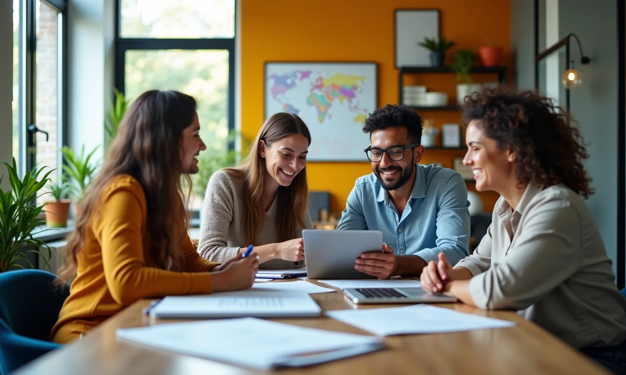Equipe diversa trabalhando na otimização da interface do usuário.