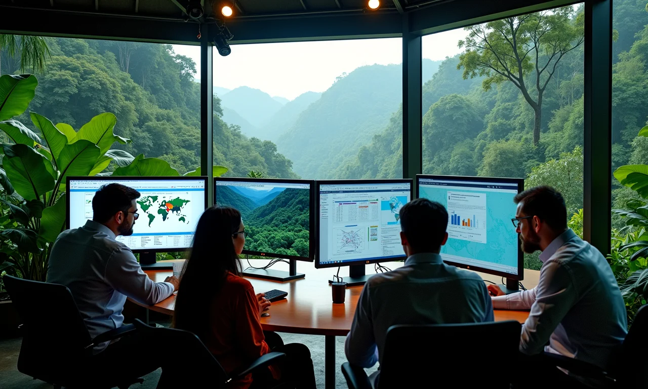 Estação de monitoramento ambiental avançado na Amazônia.