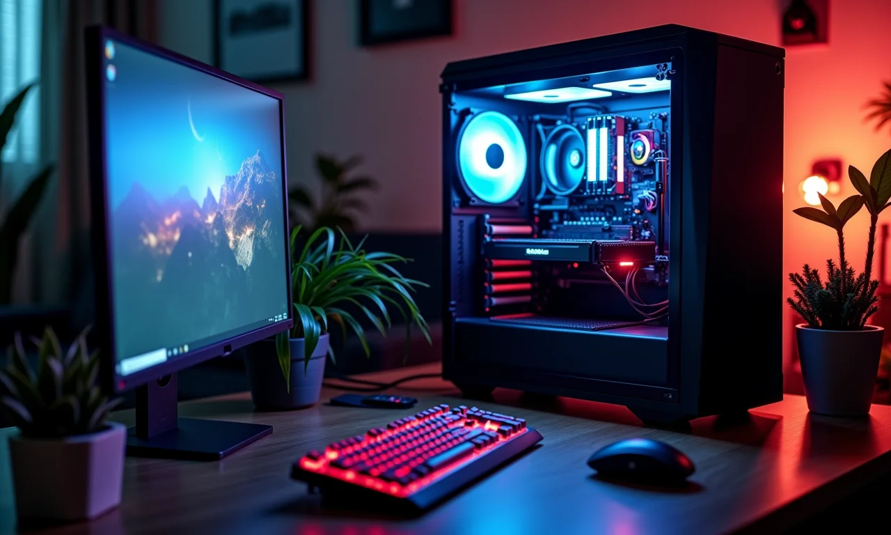 Hardware Local: PC gamer potente em setup moderno.