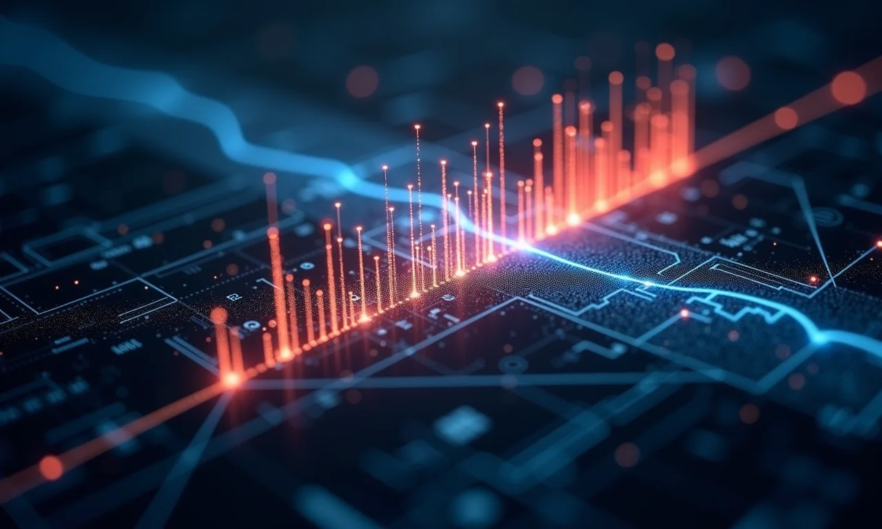 Ilustração da técnica de modulação 4096-QAM no Wi-Fi 7, mostrando a densidade de dados.