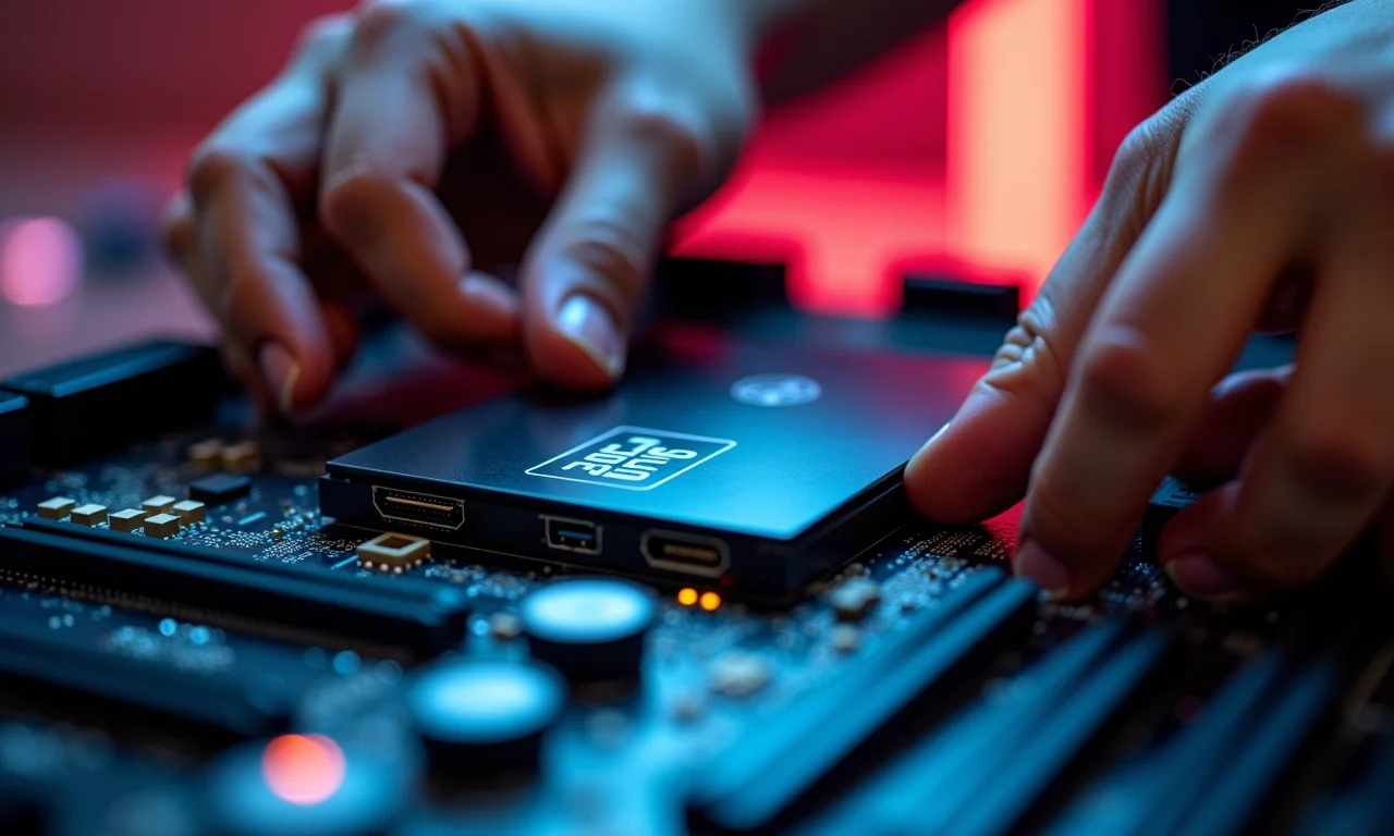 Instalação de SSD PCIe Gen5 em placa-mãe de última geração.