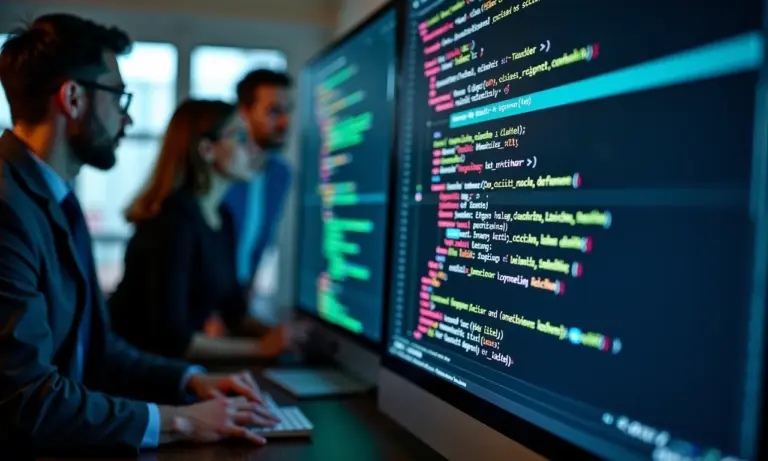Interface de código Python vibrante com bibliotecas Scikit-learn, mostrando colaboração em machine learning.
