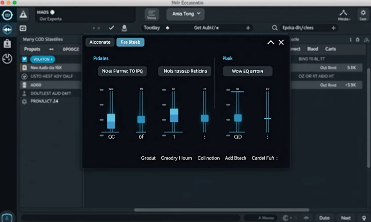 Interface de software de edição de áudio com configurações otimizadas