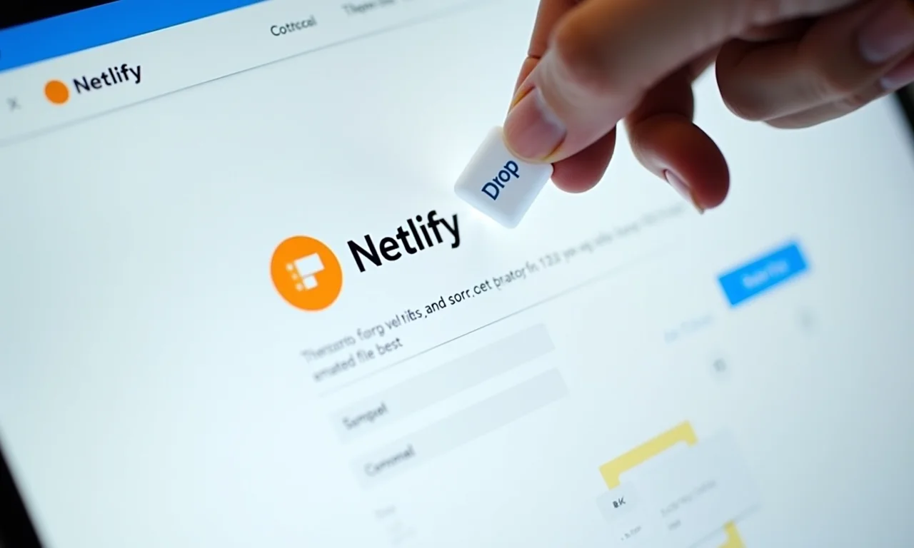 Interface do Netlify Drop mostrando um arquivo sendo arrastado.