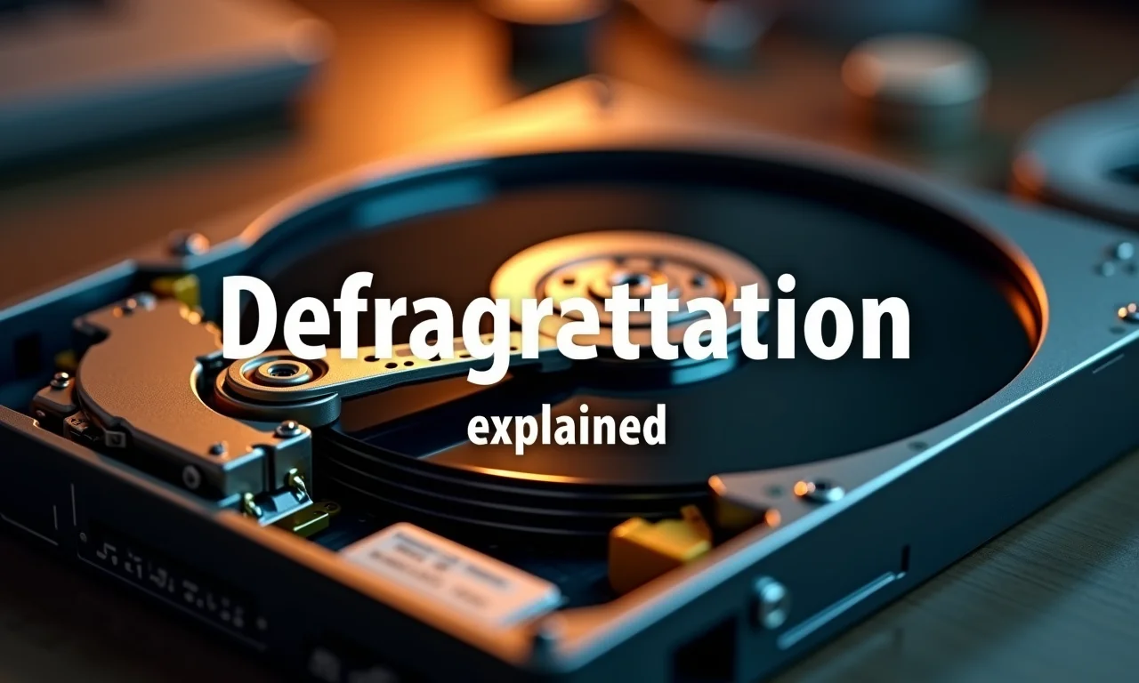 Interior de um computador antigo mostrando um HDD girando.