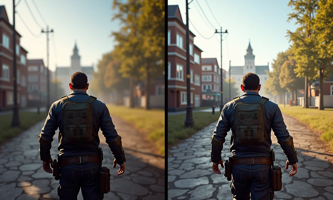 Jogo rodando com XeSS e FSR, mostrando melhorias gráficas e de desempenho.