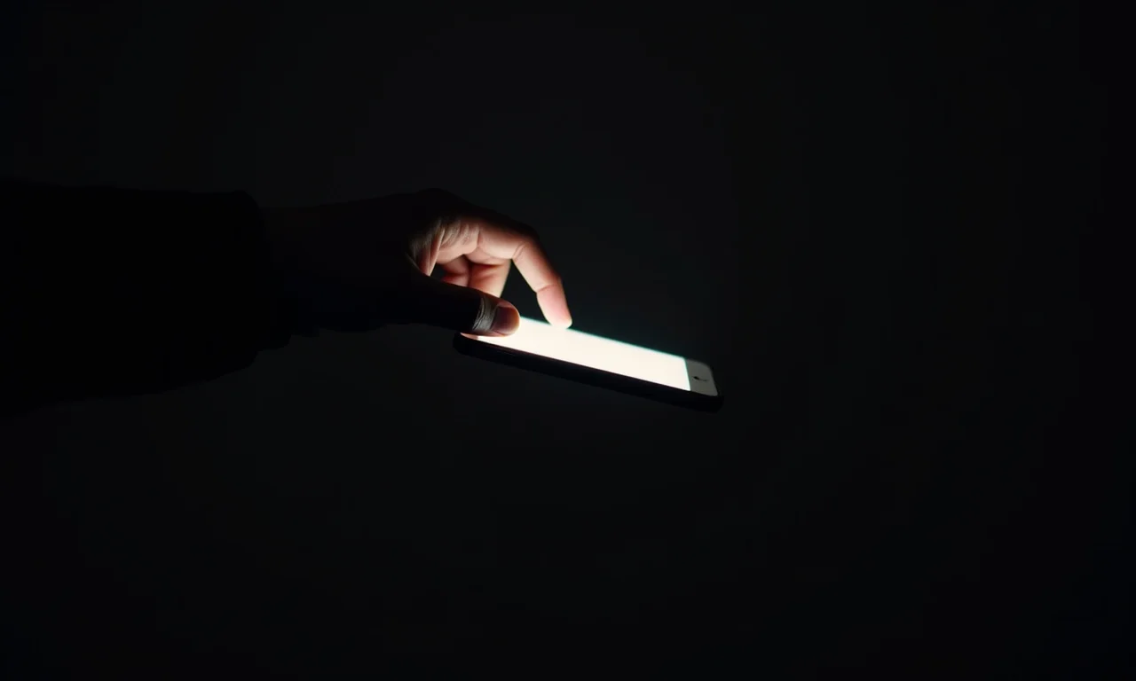 Mão tentando pegar um smartphone com notificações