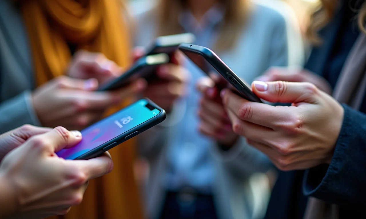 Mãos usando aplicativos autenticadores em smartphones.