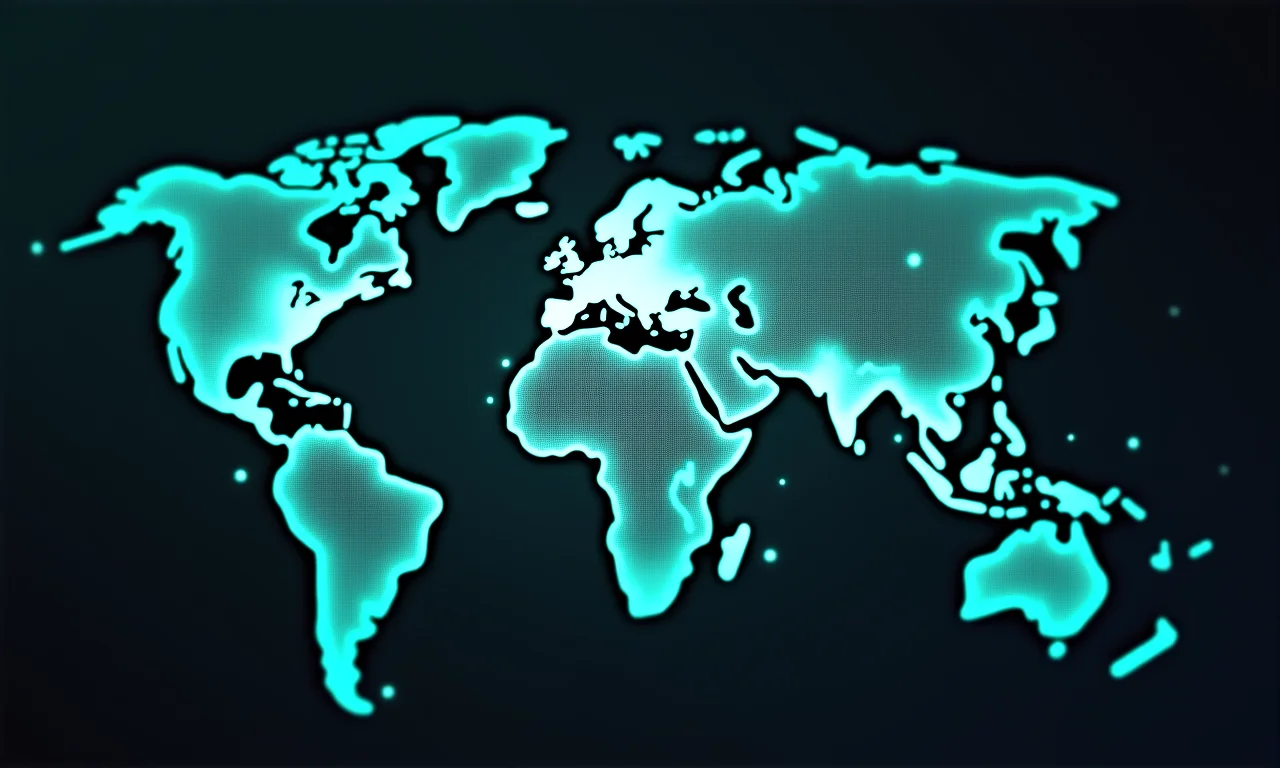 Mapa global com pontos de dados interconectados, representando o impacto da Indústria 4.0 na economia.
