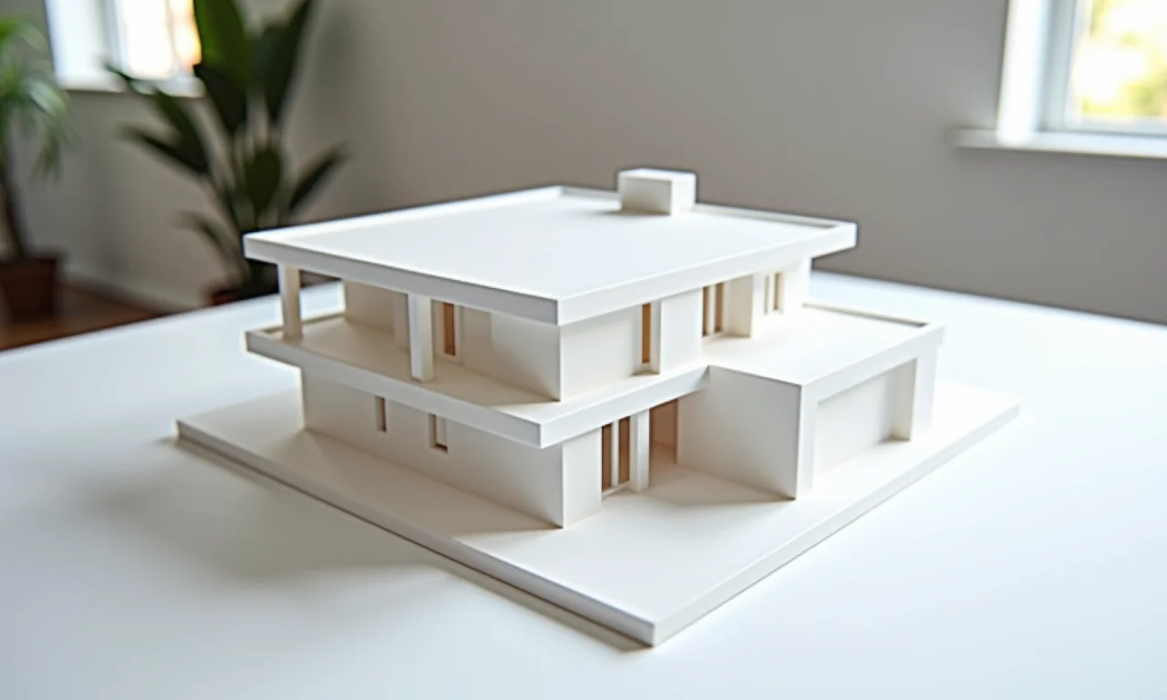 Modelo arquitetônico de casa brasileira impresso em 3D.