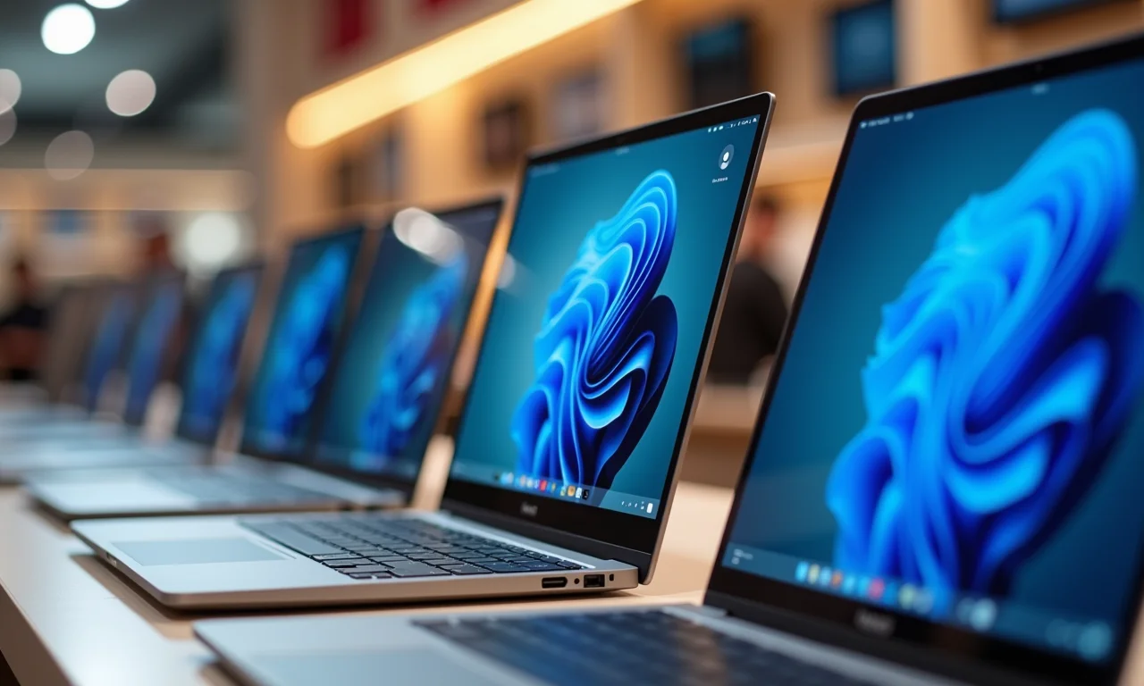 Modelos de notebooks touchscreen de diversas marcas.