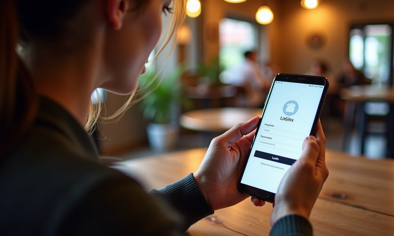 Mulher protegida contra phishing ao fazer compras online.