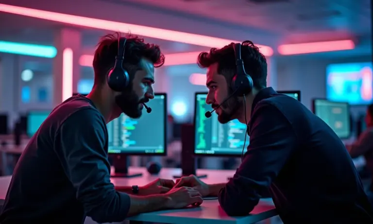 Pair Programming: Dois desenvolvedores trabalhando juntos em um código.