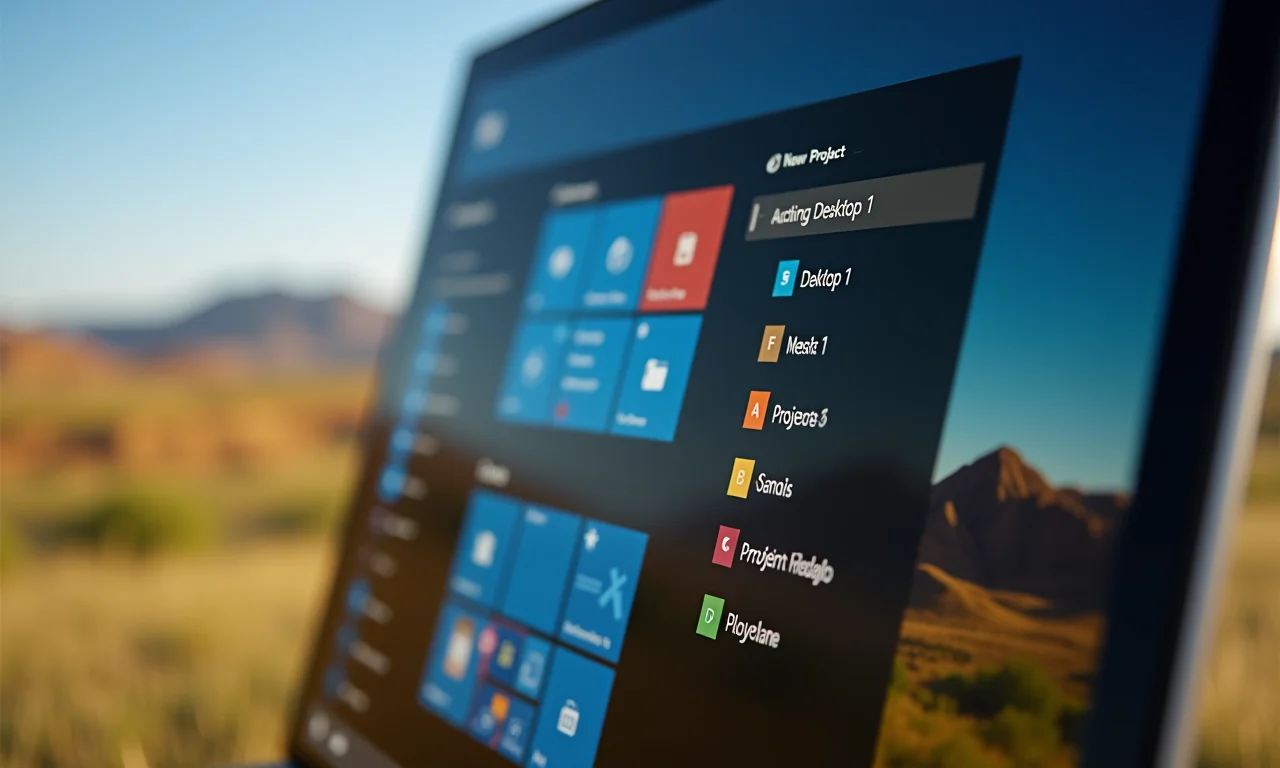 Personalizando o nome das áreas de trabalho virtuais no Windows.