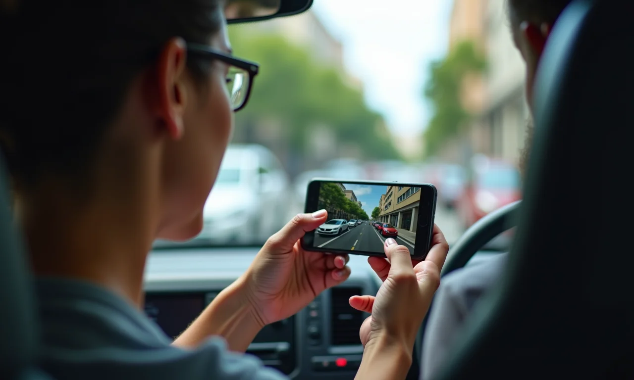 Pessoa jogando Xbox Cloud Gaming no smartphone durante o transporte público.