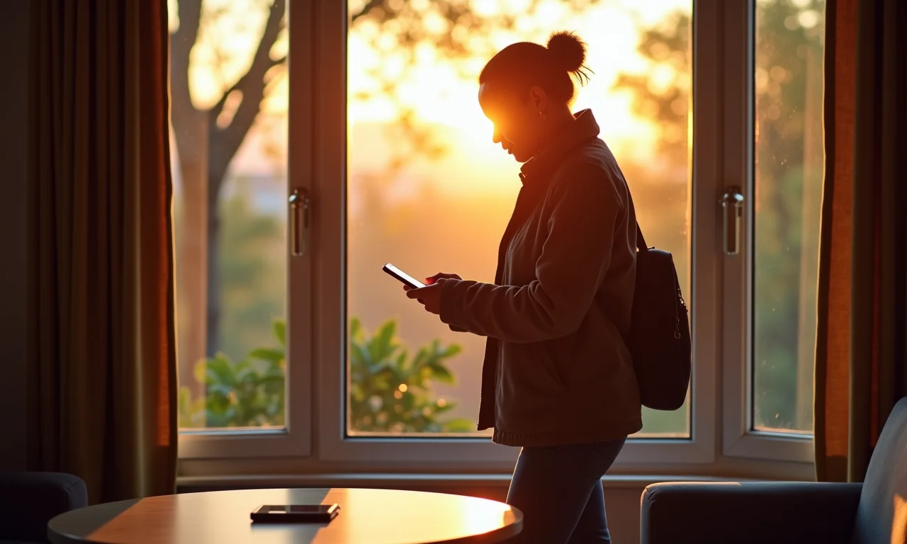 Pessoa se desconectando do celular para aproveitar a natureza